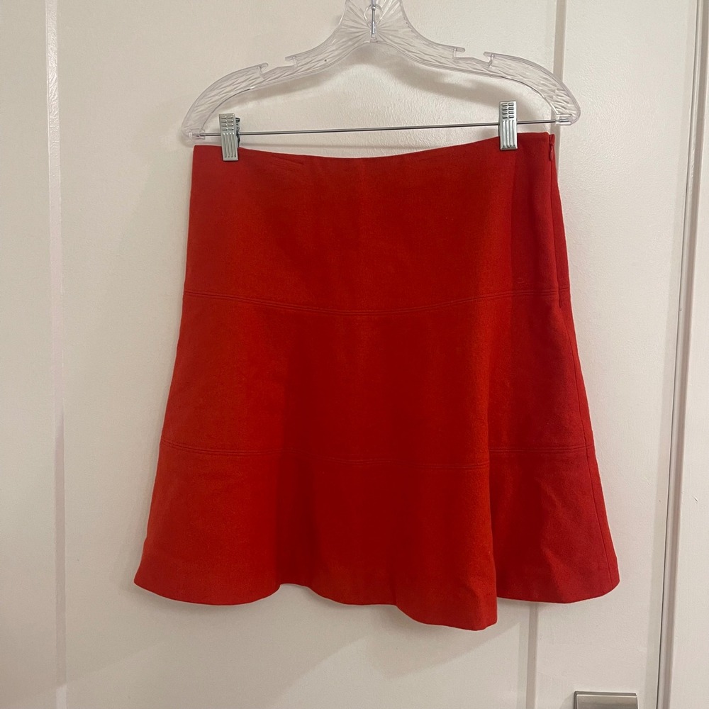 Boden Womens Wool Red Mini Skirt Holiday Fall Chic Old Money Preppy Chic Classic